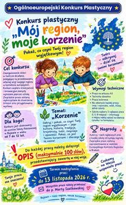**KONKURS PLASTYCZNY „MÓJ REGION, MOJE KORZENIE”**